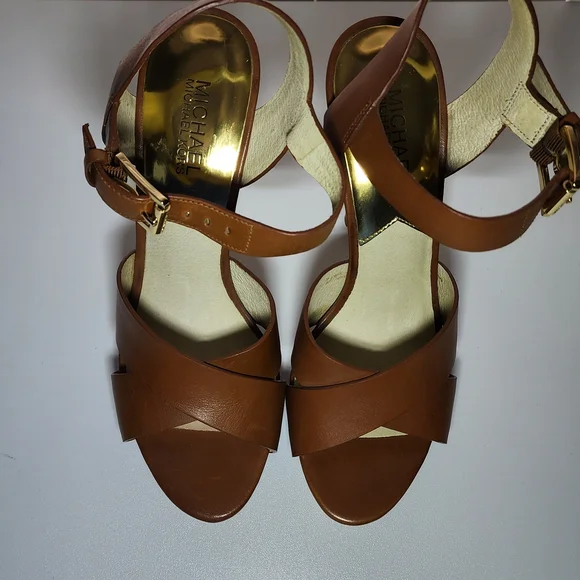 Vintage Michael Kors Brown Leather High Heel Sandals - Picture 5 of 5